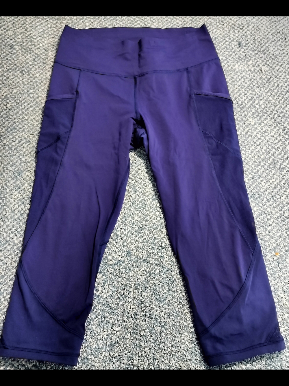 Lululemon Purple Capri Leggings with Side Pockets, Size 10